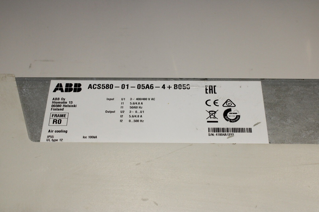 ABB ACS580-01-05A6-4 +B056 Drive 5.6A