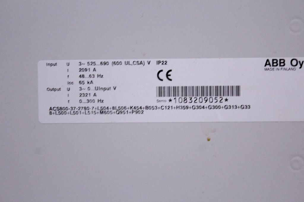 ABB ACS800-37-2780-7 Drive 2MW 2321A NEW