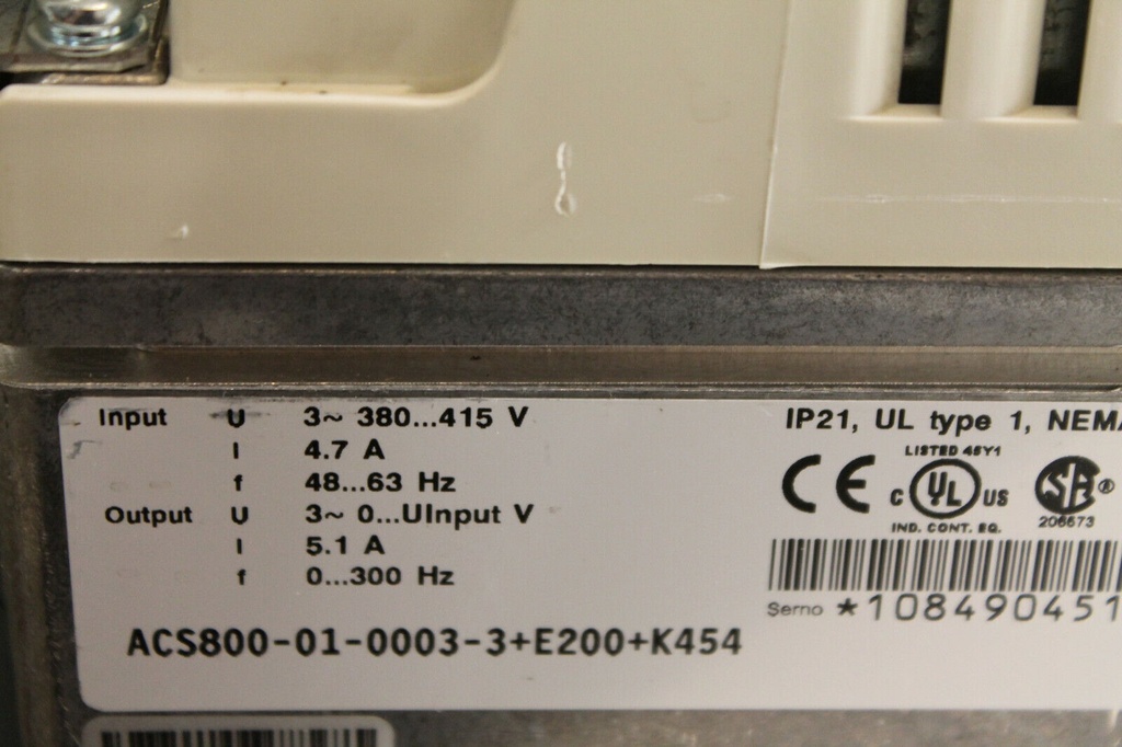 ABB ACS800-01-0003-3 +E200+K454 Drive