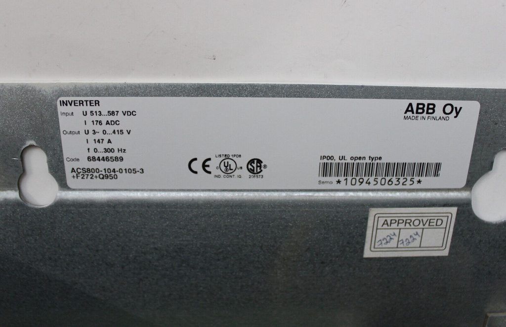 ABB ACS800-104-0105-3+F272+Q950 Inverter